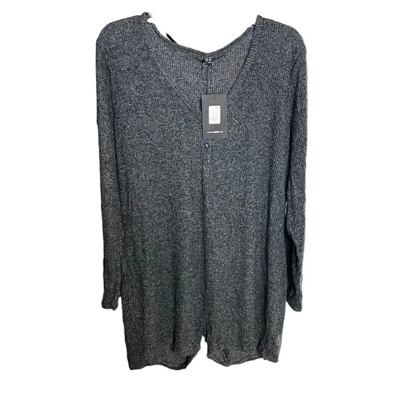 Fashion Nova Charcoal Grey Warm Long Sleeve Mini Romper - Picture 3 of 6